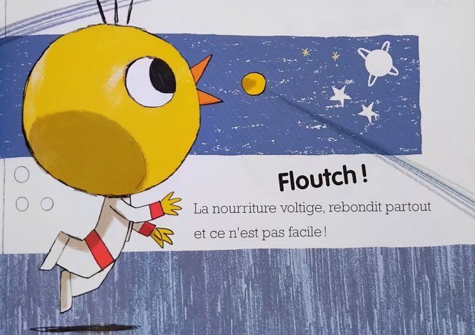 Doudou Poussin joue à l'astronaute